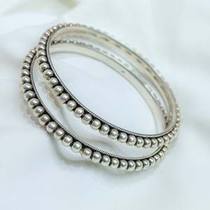 925 <b>Silver</b> Beaded <b>Bracelets</b> Single Animal-Number Pattern <b>Bangles</b> for Anniversary Gifts - Product Image 1