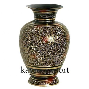 Handicraft Engraved Flower <b>Vase</b> <b>Gold</b> Platted Luxury Handcrafted Engraved Flower <b>Vase</b> Vintage Style Centerpiece of Tabletop Decor - Product Image 3