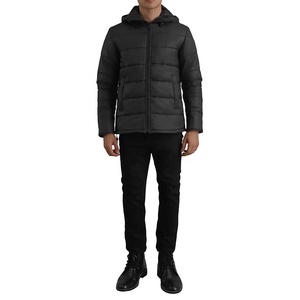Factory Made Solid Black Color Men's Outdoor <b>Jacket</b> High Quality Polyester Fabric Quilted <b>Packable</b> Zipper Style Puffer <b>Jacket</b> - Product Image 1
