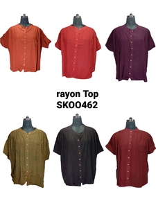 Belle robe de couleur rose comme chemise rayonne Poncho robe souffle manches courtes débardeurs décontractés pour dames vêtements d'été - Product Image 5