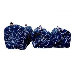Eco-Friendly Floral Printed Cotton Zipper Quilted <b>Pouch</b> Set <b>of</b> Three for Stylish Cosmetic Travel Organization Makeup Bag Set - Product Image 2
