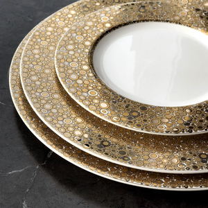 Assiette ronde sous l'assiette scintillante or platine pour dîner et service Assiette de table pour hôtel restaurant Fournisseurs - Product Image 6