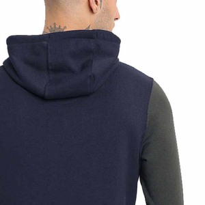 Novedad OEM sudaderas con capucha de invierno con diseño personalizado para hombre, con cremallera ecológica, secado rápido, contraste de color, poliéster/forro polar de algodón - Product Image 3