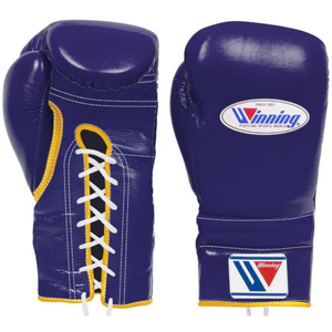 Gants de boxe à lacets Winning, violet or, cuir véritable de qualité supérieure, gants d'entraînement de boxe professionnels, rembourrage élite, 8oz 10oz 12oz - Product Image 1