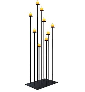 Cena de fiesta de boda Eventos formales Decoración para el hogar Portavelas de plata 5 Candelabros de vela para centro de mesa - Product Image 4