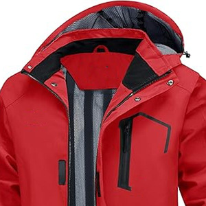 Imperméable imperméable pour adultes avec bandes réfléchissantes Long manteau de pluie avec capuche doublure en maille Double poches Durable extérieur - Product Image 2