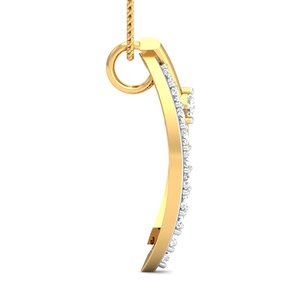 Boho Curved Brass Zircon Pendant 18k Gold Plated Statement Minimal Wholesale Pendant For Women - Product Image 6