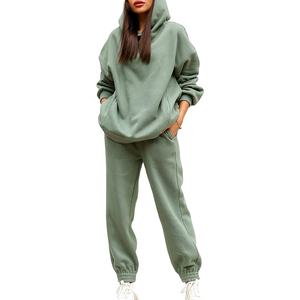 Ensemble sweat-shirt et pantalon oversize pour femmes, vêtements de rue décontractés, survêtement en gros, survêtement ample pour femmes - Product Image 1