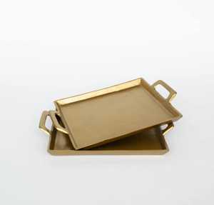 Bandeja de Servicio Decorativa Moderna de Estilo Lujoso de la Mejor Calidad, Diseño Industrial de Metal de Aluminio Inoxidable, Artesanía Metálica Única - Product Image 5