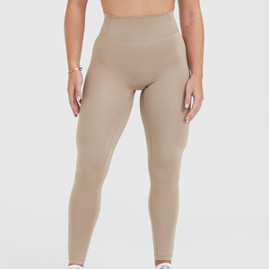 Women Leggings Elastic Waist <b>High</b> Quality Quick Dry Breathable Solid Color Wholesale Low MOQ Sport Leggings Reasonable Price - Product Image 1