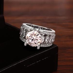 แหวนเพชรโมอิส3.87โซลิแทร์925เงินแท้ CT D-Color แหวนหมั้นพร้อมแผ่นชุบทอง18K สำหรับผู้หญิง - Product Image 3