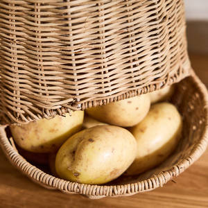 Cesta de cocina redonda Wicke, organizador, cesta de cocina de ratán tejida a mano con asa - Product Image 2