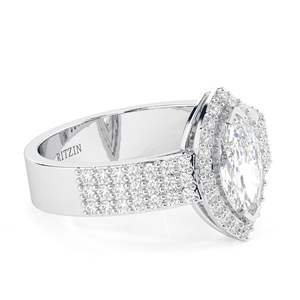 1.50CT Marquise Cut Diamond Halo avec Accents Heavy Anniversary Ring for Women - Product Image 3