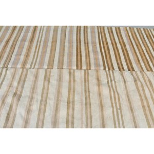 พรมตุรกีโบราณขนาดใหญ่ 5.7x12.2 ฟุต พรมขนสัตว์ลายดอกไม้สีขาว - Product Image 5