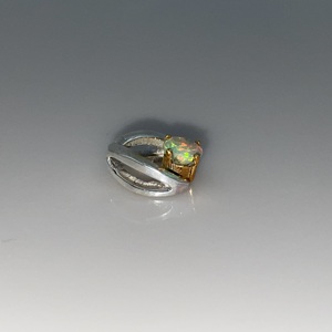 Pendentif en opale blanche multi-feu d'Éthiopie naturelle, plaqué argent en acier inoxydable, bijoux pour femmes et enfants - Product Image 3