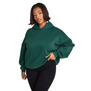Fabrication en gros de sweat-shirts pour femmes, 100% coton, polaire léger, respirant, impression de logo personnalisée sur le devant - Product Image 1