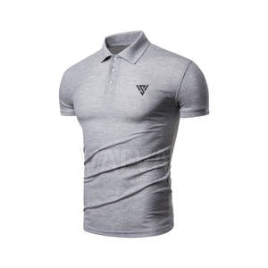 Gran oferta de camisetas de polo ajustadas para hombre, camisetas de talla grande de algodón con estampado de diseño características transpirables de Color sólido hechas a medida - Product Image 1
