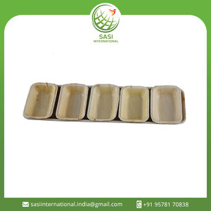Assiettes à sushi rectangulaires biodégradables naturelles Vaisselle jetable compostable pour mariages et fêtes Occasions de restauration - Product Image 2