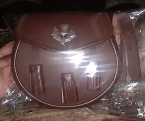 Cartera de cuero Sporran Nuevo diseño Bolso de cuero de alta calidad Bodhran Drum Soft Bag Estuche de cuero maletín carpeta bolsa Sporran - Product Image 3