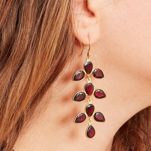 Personnalisé nouveau dernier original 925 bijoux en argent grenat pierre boucle d'oreille simple et élégante de haute qualité boucle d'oreille à faible coût - Product Image 3