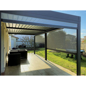 Stores d'<span class=keywords><strong>extérieur</strong></span> Écrans automatiques de patio Store électrique Écran zippé en <span class=keywords><strong>tissu</strong></span> translucide réglable - Product Image 1