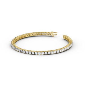 กำไลเทนนิสชุบทองคำขาวและทองคำเหลือง 14KT คุณภาพสูง ขายดีที่สุด ดีไซน์เรียบง่ายทันสมัย เครื่องประดับหรูหราสำหรับทุกเพศ - Product Image 5