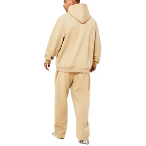 Conjunto de chándal para correr con logotipo personalizado, chándal para hombre, 100% de algodón, conjunto de pantalones de chándal holgados y sudaderas con capucha para hombre con logotipo personalizado a la venta - Product Image 3