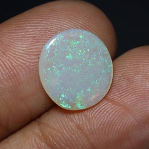 Cabochon d'opale de feu naturelle australienne solide Coober Pedy ovale blanc noir usine lâche grossiste d'opale australienne en gros - Product Image 2