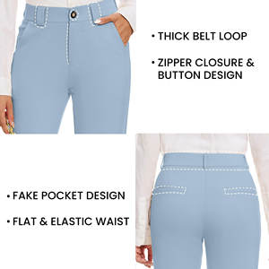 Pantalones Chinos Transpirables Personalizados de Alta Calidad para Mujer, Ajuste Elástico, 100% Algodón, Diseño Único - Product Image 4