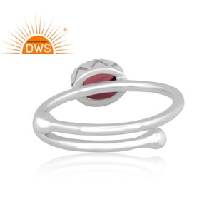 Anillo apilable de plata de ley fina hecho a mano con granate natural, joyería personalizada para mujer, regalo para ella, más vendido. - Product Image 4