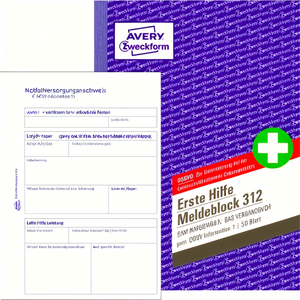 Avery Zweckform DIN A5 Bloc de primeros auxilios 50 hojas sin carbonatación - Product Image 3