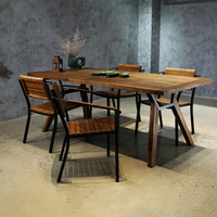 Table à manger commerciale moderne en métal et fer, design minimaliste, marque LBN, pour salon, extérieur, maison, bureau, mobilier vietnamien