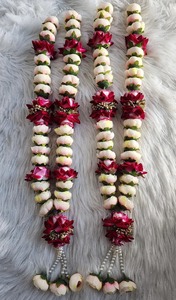 Guirnaldas florales Faux Garland Boda Varmala Novia Novio Mala Ceremonia de boda india Pooja Mala Joyería de flores artificiales frescas - Product Image 2