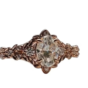 Anillo de diamante cultivado en laboratorio de corte ovalado, anillo de Plata de Ley 925, hermoso anillo de compromiso personalizado y otras joyas de diamantes - Product Image 1