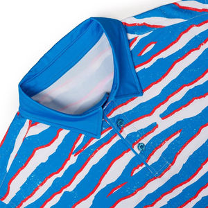 Haute qualité à la mode imprime 100% coton hommes polo respirant à manches courtes chemise de golf vêtements de travail décontractés - Product Image 2