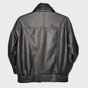 Giacche <span class=keywords><strong>Oversize</strong></span> in Ecopelle per <span class=keywords><strong>Donna</strong></span>, Stile Motociclista, Tinta Unita, Chiusura con Cerniera, Outfit alla Moda per Autunno/Inverno - Product Image 2