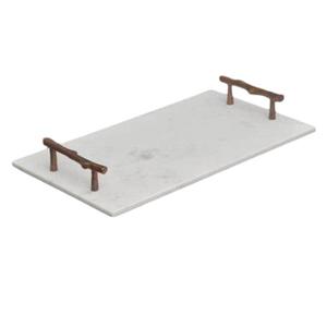 Bandeja cuadrada de mármol de primera calidad para servir en la cocina Artículo de utensilios de cocina elegante con acabado de mármol blanco - Product Image 2