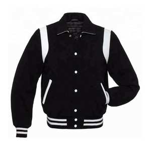Paneles de cuero negro y naranja, chaqueta de lana de la mejor calidad Letterman personalizada para collages de béisbol, chaquetas universitarias para estudiantes universitarios - Product Image 3