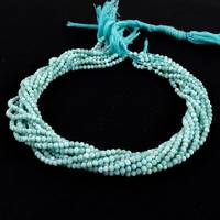 Larimar bleu dominicain naturel Micro perles de pierres précieuses rondes à facettes pour la fabrication de bracelets de bijoux 3mm Strand par le fabricant