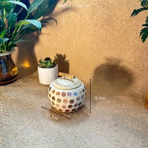 Pot à bonbons unique en bambou tressé carré, incrusté de nacre et décoré de coquille d'œuf laquée, pour le Nouvel An lunaire - Product Image 3