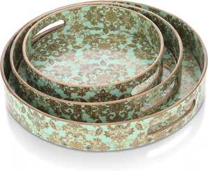 Meena Trays Set Very Good Quality Wholesale Supply <b>Wooden</b> Serving Trays MDF Tray With Small Medium and Large Size - Product Image 1