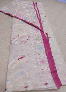 New Arrival Dhakai <b>Jamdani</b> Sharee Export Quality for Women <b>JAMDANI</b> FABRIC Blue GREEN Golden Sky Blue From Bangladesh - Product Image 6