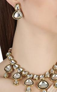 Royal Gold Meenakari Work Kundan collar conjunto hecho a mano joyería india tradicional para bodas fiestas ropa festiva - Product Image 3