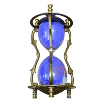 7-Zoll-Sanduhr aus Messing im antiken Stil mit blauem Sand, 5-Minuten-Sanduhr, Vintage Sanduhr Sanduhr