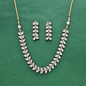 High Quality Luxury Designer Kundan Classic <b>Necklace</b> With Mehndi Plating - Product Image 6