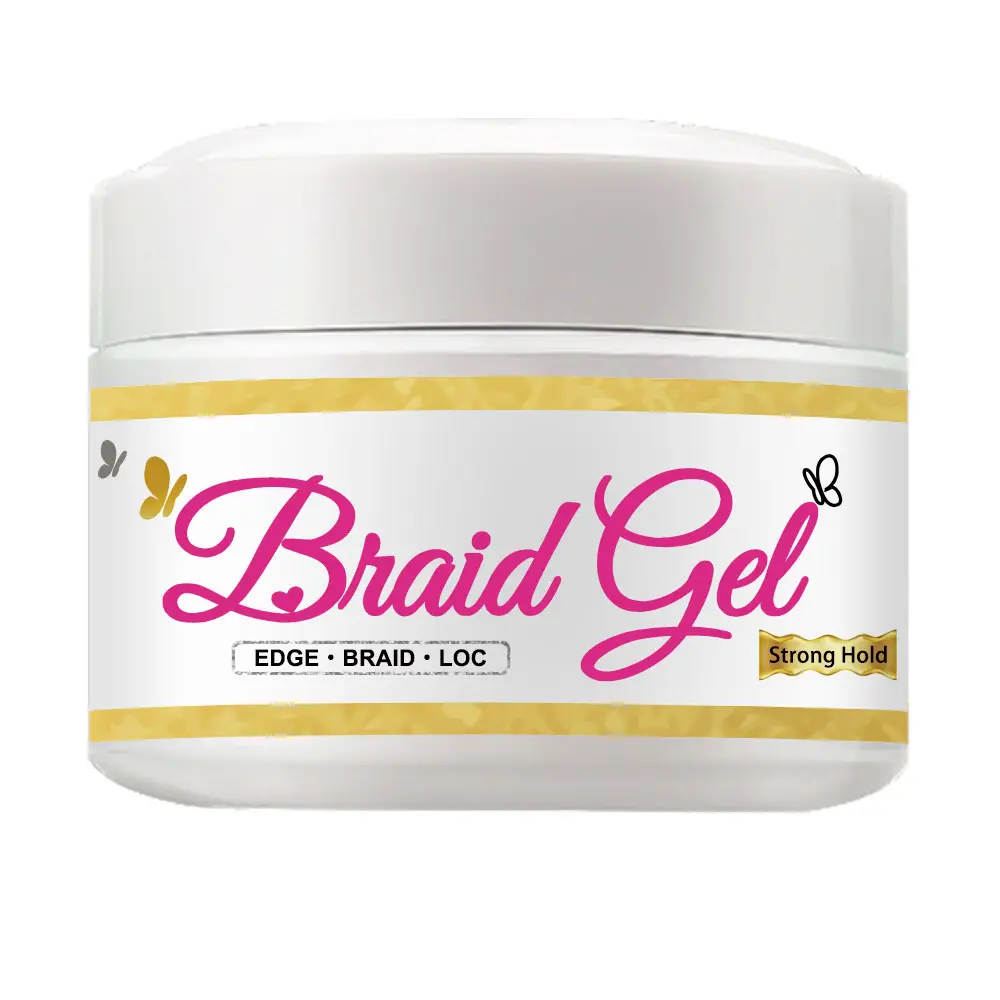 Custom neat braid gel private label edge control extra hold conditioning shining hair braiding gel