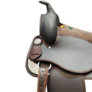 Selle de cheval classique légère de Style occidental haute Cantle Trail Tack tous les accessoires baril synthétique course cuir équestre - Product Image 4