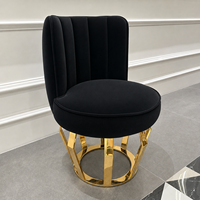 Chaise de salle à manger portable moderne en acier inoxydable pour intérieur, style velours, pour salon, cuisine, restaurant, école - Vente en gros depuis Foshan