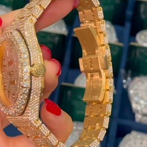 Montre en diamant cultivée en laboratoire de haute qualité incolore Style Hip Hop boîtier en acier inoxydable bijoux antiques montre cadeau pour hommes - Product Image 4