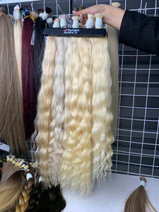 Extensiones de cabello a granel Producto de Venta caliente 2024 Colores rubios Ondulado natural Alta calidad Super Doble dibujado 70cm - Product Image 6